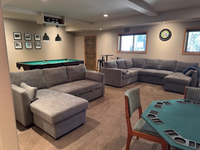 Den with pool table